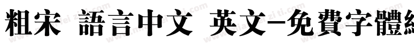 粗宋 语言中文 英文字体转换